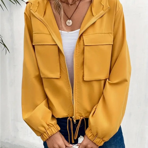Stylish Mustard Yellow Women's Jacket - Picture 4 of 6